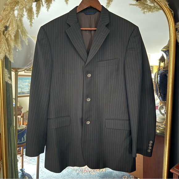 Burberry Other - Burberry Charcoal Brown Pinstripe Suit Jacket Sports Coat
